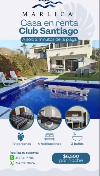 CASA EN RENTA EN CLUB SANTIAGO