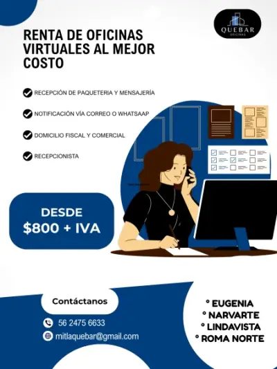 IMPULSA TU NEGOCIO CON OFICINAS VIRTUALES QUEBAR