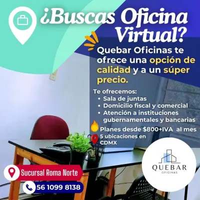 Haz crecer tu negocio con una oficina virtual y sala de junt