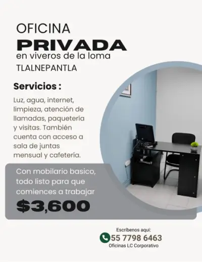 OFICINA FÍSICA QUE INCLUYE TODO LO QUE NECESITAS