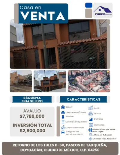 Casa en Venta en Paseos de Taxqueña-Excelente Oportunidad