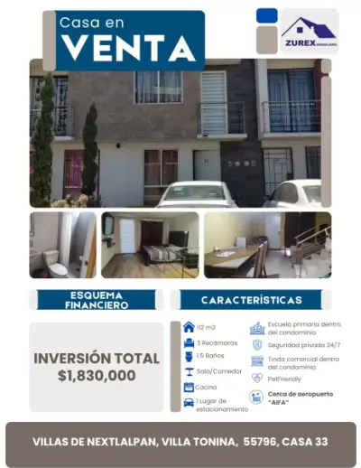 Bonita casa de Oportunidad - Villas de Nextlalpan