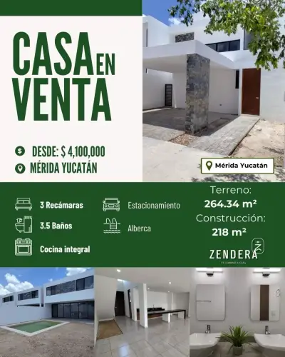 VENTA DE CASA EN PRIVADA ZENDERA CONKAL YUCATAN