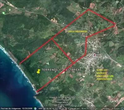 Pantla cerca Ixtapa 6 Has Venta con 300 m2 frente de playa