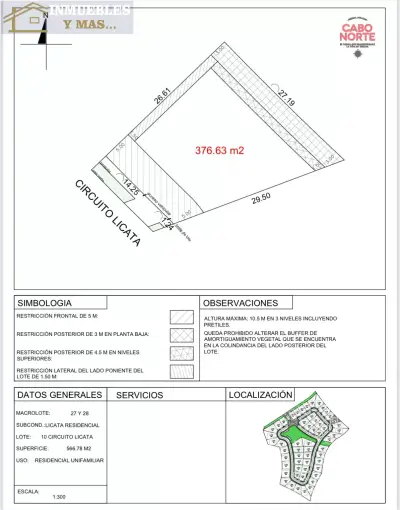 VENTA DE TERRENO EN CABO NORTE ZONA DE LATA PLUSBALIA EN MER