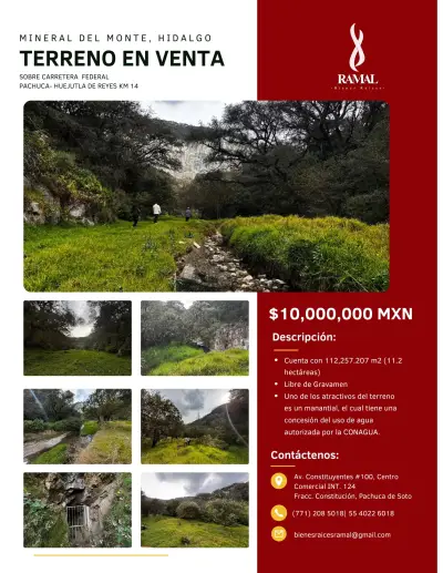 Terreno en Venta en Mineral del Monte, Hidalgo, México