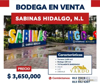 BODEGA EN VENTA - SABINAS HIDALGO, N.L