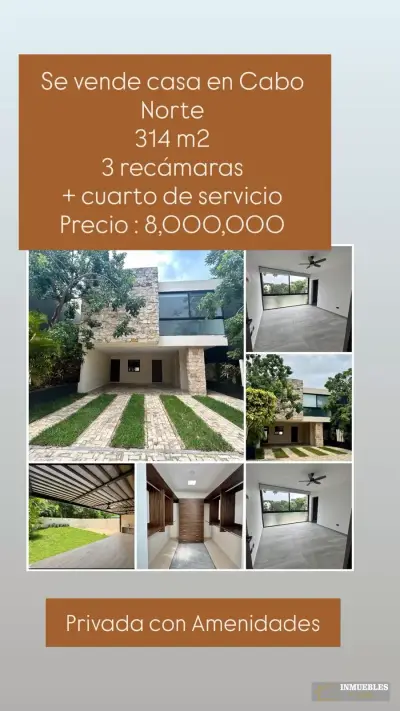 VENTA DE CASA EN CABO NORTE TEMOZON MERIDA YUCATAN