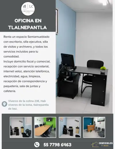 OFICINA FÍSICA EQUIPADA EN TLALNEPANTLA