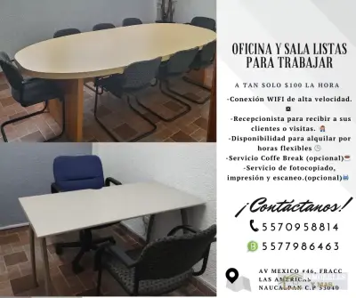 OFICINA Y SALA FUNCIONALES POR HORA