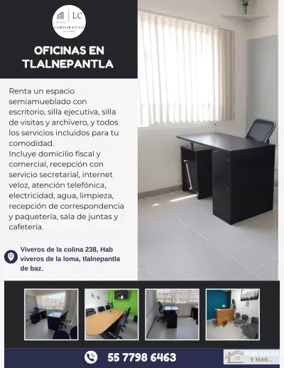 OFICINA PRIVADA LISTA PARA OPERAR EN TLALNEPANTLA