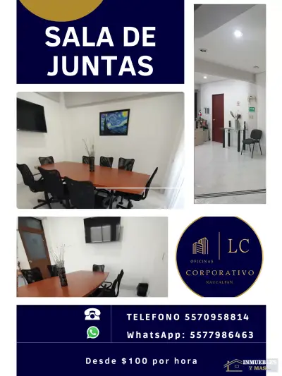 OFICINA Y SALA POR HORA PARA TRABAJO SEGURO