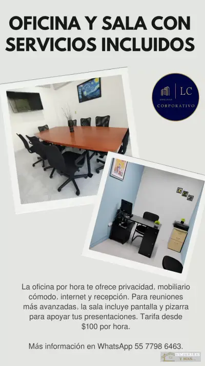 OFICINA Y SALA POR HORA EN AMBIENTE PROFESIONAL