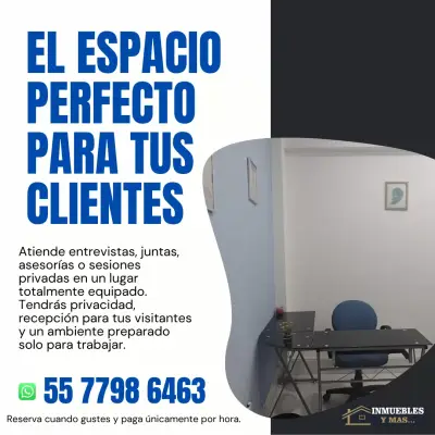 OFICINA Y SALA POR HORA EN AMBIENTE CÓMODO