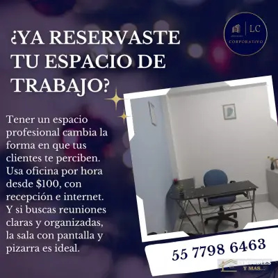 OFICINA Y SALA POR HORA PARA PROFESIONALES
