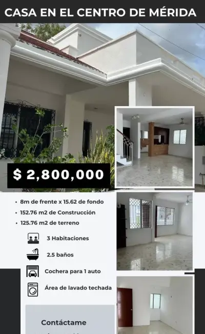 VENTA DE CASA EN EL CENTRO DE MERIDA YUCATAN