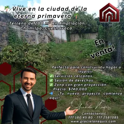 Terreno en Ampliación Chamilpa, Cuernavaca; Morelos.