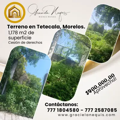 Terreno en venta ubicado en Tetecala, Morelos.