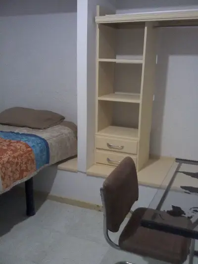 recamara individual amueblada para estudiante