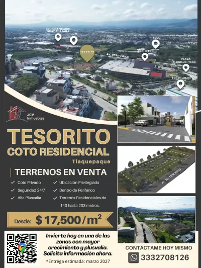 Terrenos en Preventa en El Tesorito Coto Residencial.