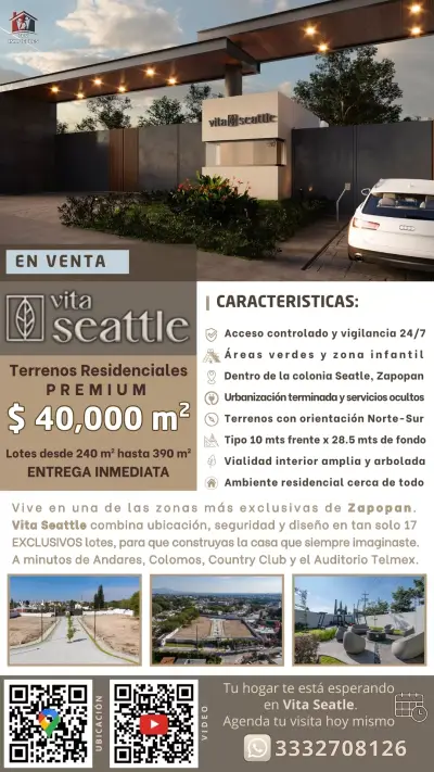 Terrenos Residenciales Listos para Escriturar en la Seatle.