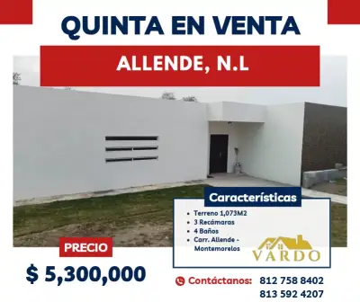 Casa quinta en venta - Allende, n.L