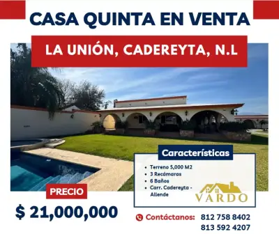 Casa quinta en venta - cadereyta, n.L