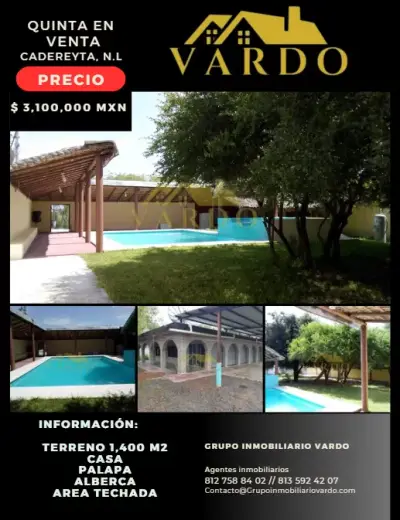Casa quinta campestre en venta - cadereyta, n.L