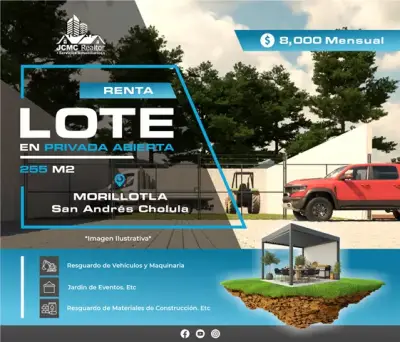Terreno en renta en morillotla para montar eventos con orden