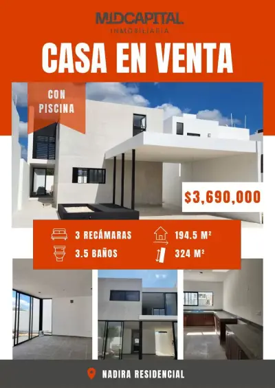Venta de casa en nadira residencial Conkal merida Yucatan
