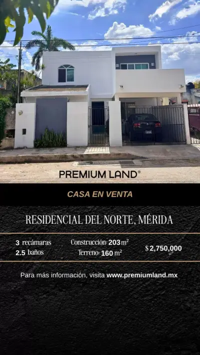 Venta de casa en residencial del norte merida Yucatan