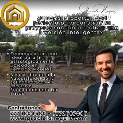 Terreno en venta sobre autopista del sol, Temixco, Morelos.