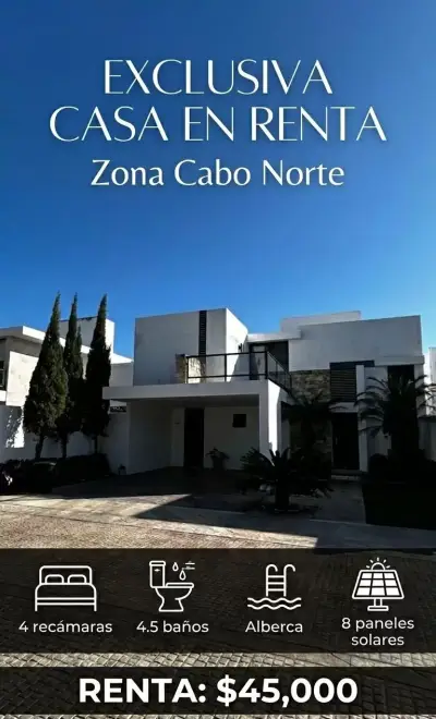 Renta de casa amueblada en cabo norte merida Yucatan