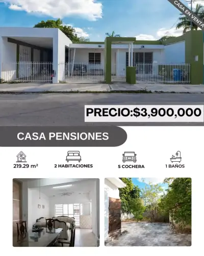 Venta de de casa en pensiones cerca del issste en merida yuc