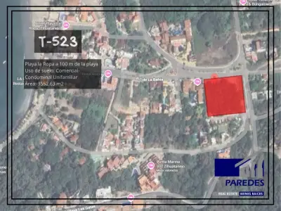 Zihuatanejo la ropa terreno venta 3552 m2 t523