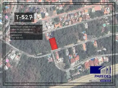 Venta terreno 605 m2 residencial campo de golf t527