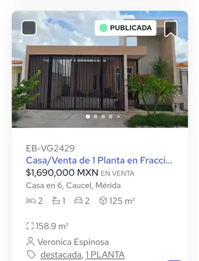 Venta de casa en caucel de una planata merida Yucatan