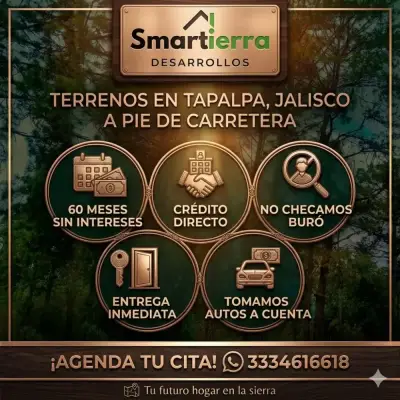 Terrenos a pie de carretera en Tapalpa