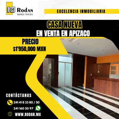 Estrena casa en venta en Apizaco