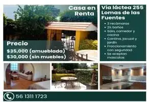 Hermosa casa en renta ubicada en vía láctea 255 3