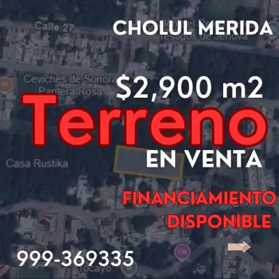 Terreno en venta en cholul Mérida