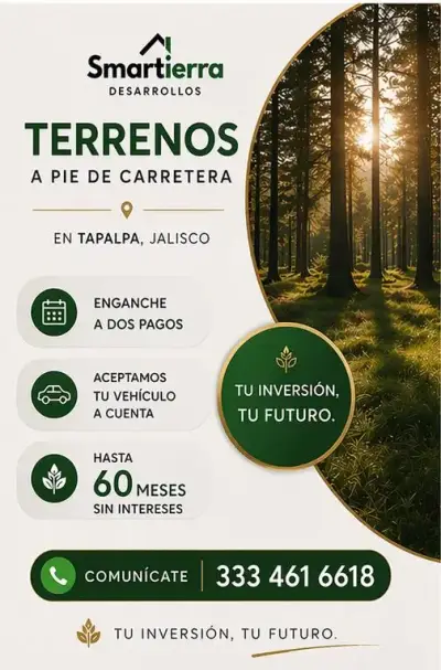 Oportunidad única: terrenos accesibles en Tapalpa