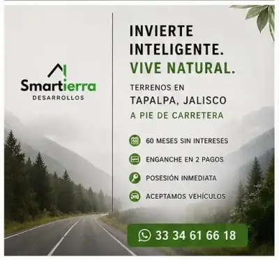 . Financiamiento disponible – terrenos en Tapalpa