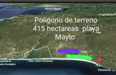 Venta de terreno con frente playa mayto tecolotan puerto val