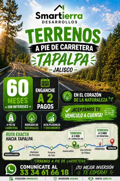 Financiamiento disponible – terrenos en Tapalpa 💳