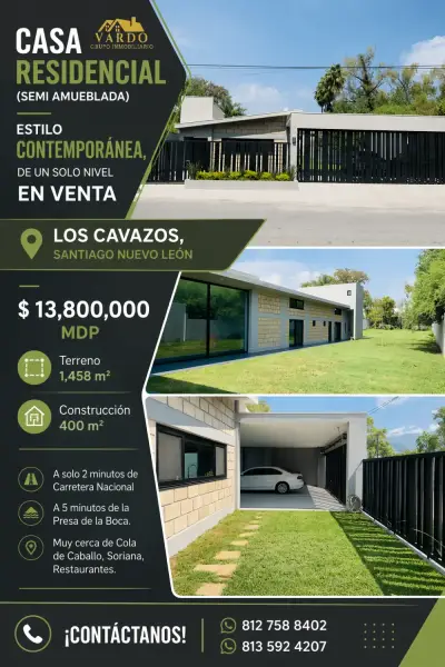 Casa residencial de lujo en venta. Los cavazos. N.L