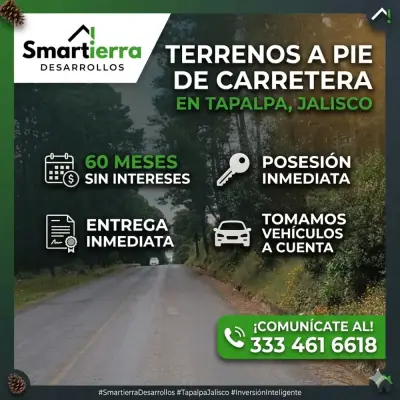 Terrenos en Tapalpa Jalisco a pie de carretera – financiamie