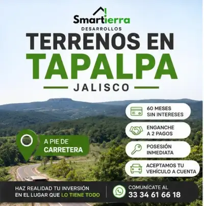 Hasta 60 meses sin intereses, terrenos en Tapalpa Jalisco