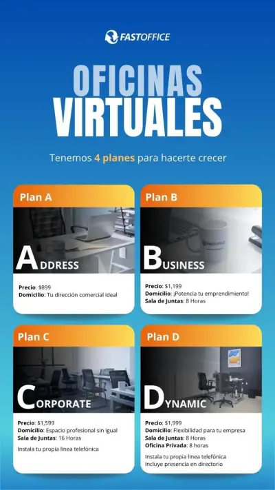 Oficinas virtuales en renta ideal para emprendedores