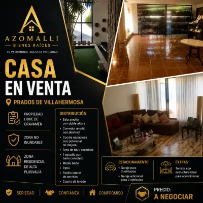 Se vende casa prados de villahermosa